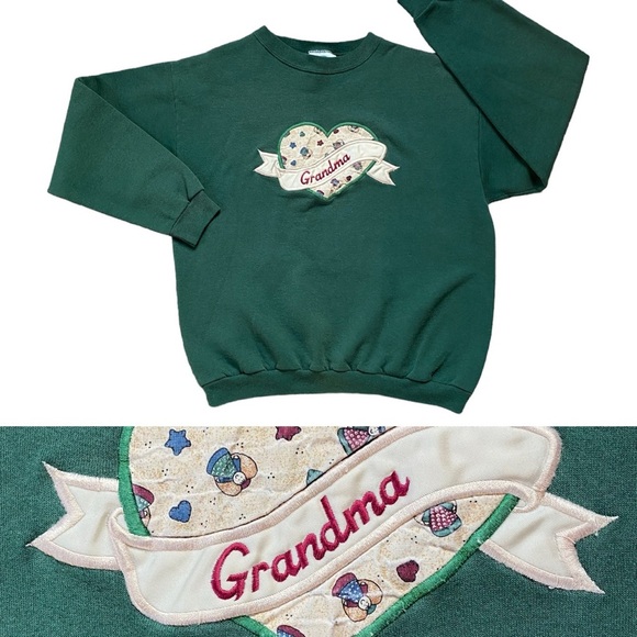 Vintage 90s MC Energy Sportswear Grandma Sweatshirt - Picture 1 of 6